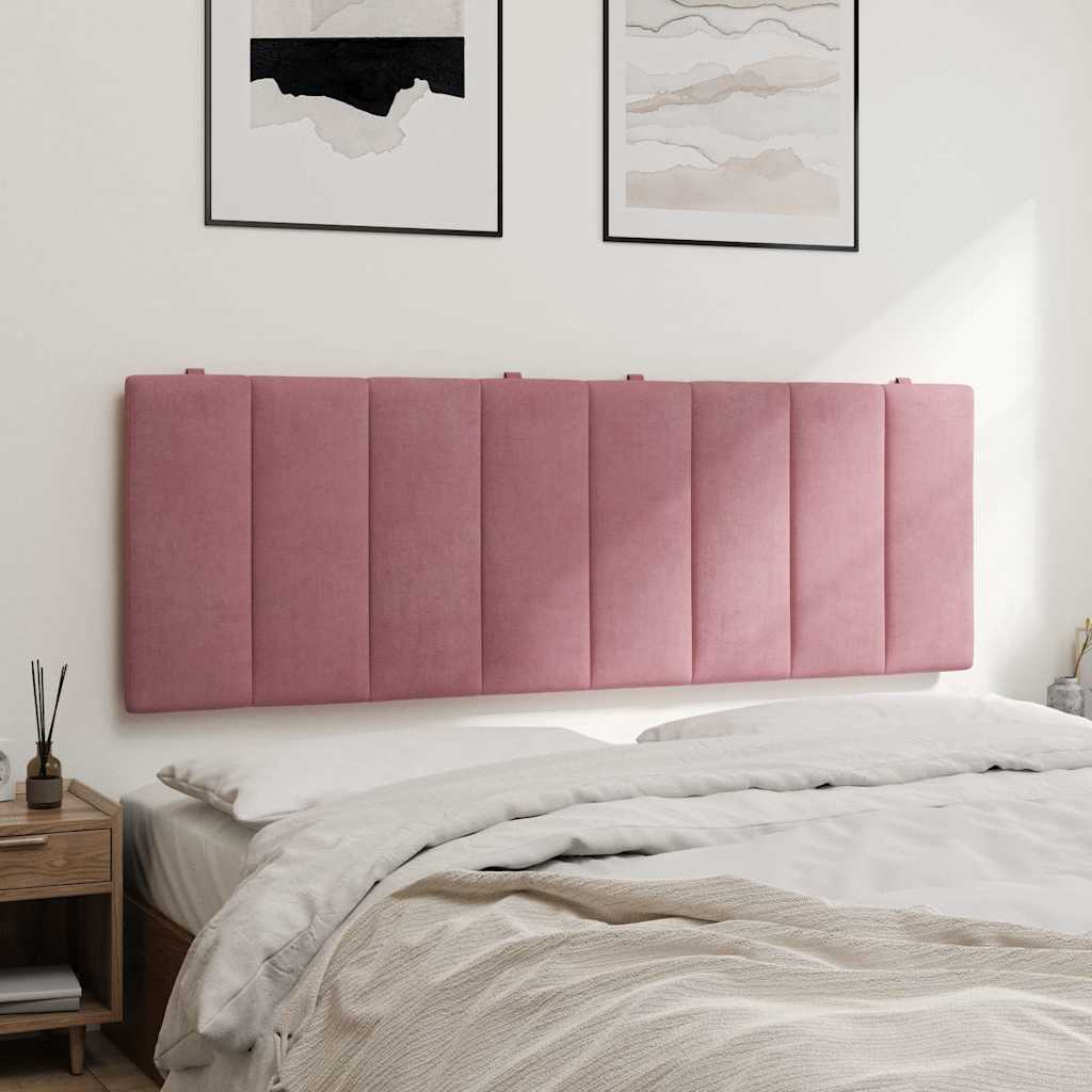Vidaxl Poduszka Na Wezgłowie, Różowa, 140 Cm, Aksamitna