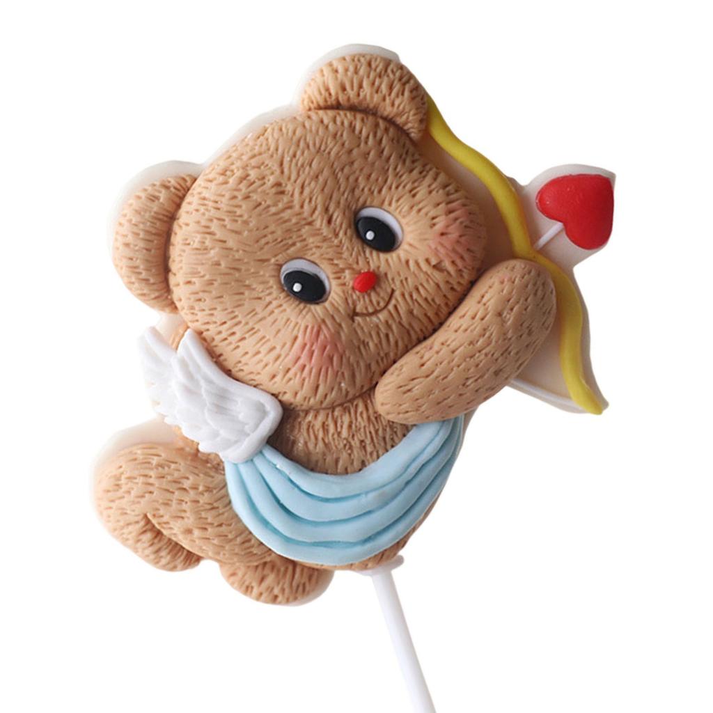 Stylish Butter Bear Cake Accessory Colorful Butter Bear Cake Toppers for Fun and Imaginative Birthday Party Decorations