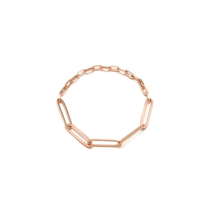 Tirrlirr 14K Pink Gold Flat Oval Chain Ring Trsk4P21091M