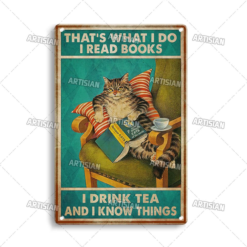 Mfoever  Artisian Funny Pet Retro Metal Sign Salem Sanctuary Cat Vintage Decorative Tin Plate Bar Pub Club Home Man Cave Wall Decor