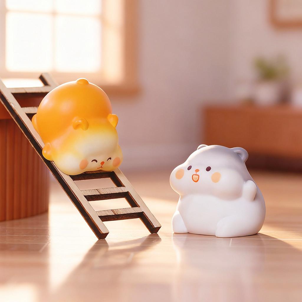 6Pcs/set Cartoon Hamster Animal Miniatures Resin Ornaments Fairy Garden Decoration Micro Landscape