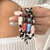 Handmade Colorful Ceramic Fish Beads Bracelet For Women Couple Braided Beads Bangle Bohemian Party Friendship Aesthetic Jewelry