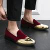 Fashion Luxury Designer New Britain Royal Pointed Velvet Brogue Leather Shoes For Men Casual Loafers Formal Dress Footwear