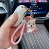 Cute Dog Car Key Chain Pendant Dripping Oil Inlaid with Diamonds Animal Puppy Fashion Bag Pendant Small Gifts