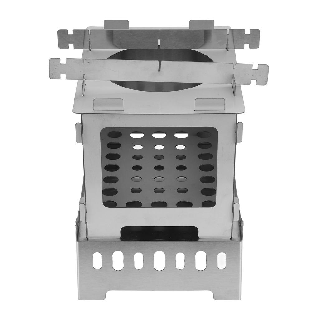 Faltbarer Tragbarer Rucksackkocher Edelstahl Winddichter Holzkocher für Outdoor Jagd Wandern Camping