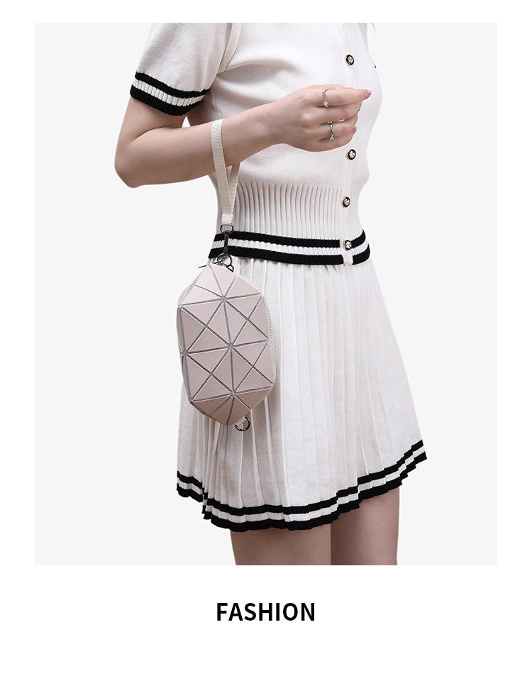 2025 Geometric Diamond Lattice Crossbody Shell Bag with Coin Purse
