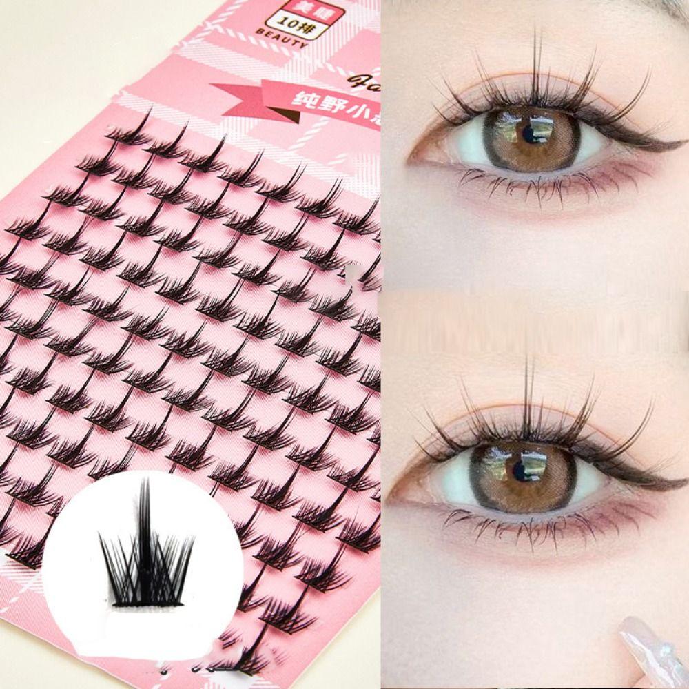 

Lovable Lazy Trilogy Fake Eyelashes Clusters Segmented Eye Lashes Super Soft Manga Lashes Girl