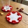 Hand Knitted Fruit Coasters Handmade Coaster, Crochet Watermelon Orange Strawberry Kiwi Cherry Small Wool Mats for Coffee Cups Cup Mat, Heat
