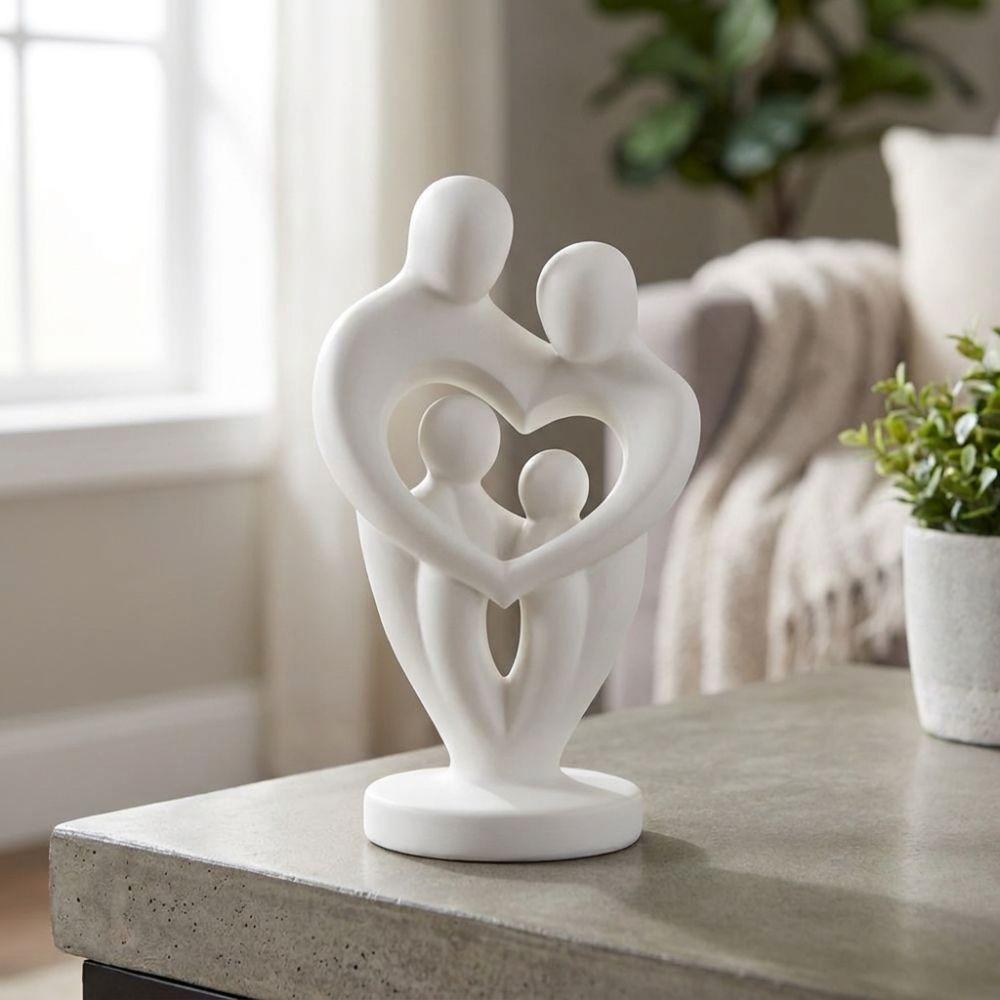 Plastic Abstract Family Sculpture Unique Parent-Child Figurine  Office Decor