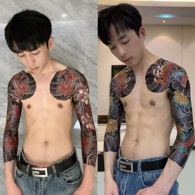 Traditional Half-finger Three-quarter Sleeve Tattoo Stickers Are Waterproof, Wear-resistant, and long-lasting3-5All-inclusive Japanese-style