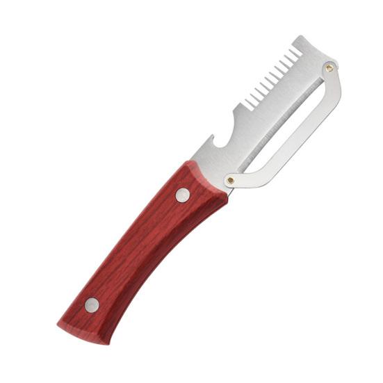 

Овощечистка с деревянной ручкой Лезвие из нержавеющей стали Кухонный инструмент Встроенная открывалка для бутылок Овощечистка для очистки и нарезки овощей 1pc