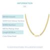Gold Necklaces Silver 925 Wide 5mm Flat Sideways Necklace For Men Fashion Jewelry