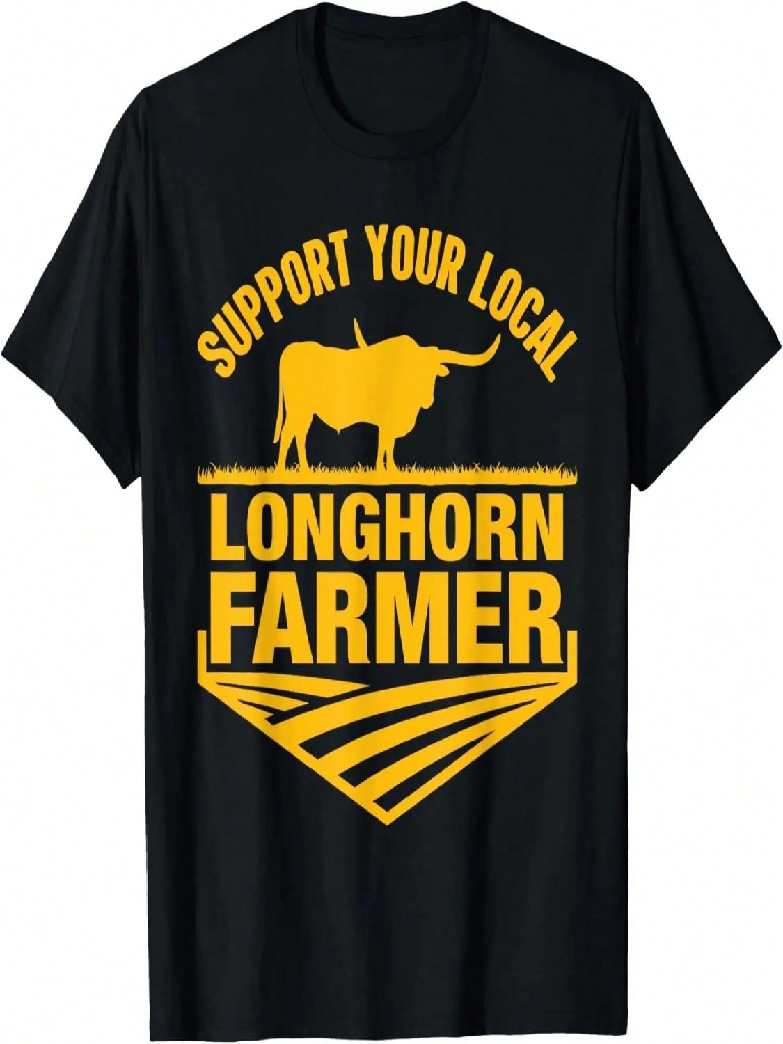 Support Your Local Texas Longhorn Cow Farmer T-Shirt S разноцветный