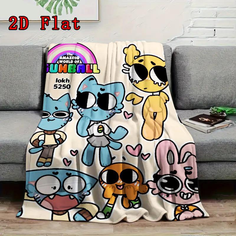 The Amazing World of Gumball 2D Flat Pattern Flannel Blanket High Quality All Seasons Warmth and Comfort Perfect for Christmas Gifts.MMT0918343