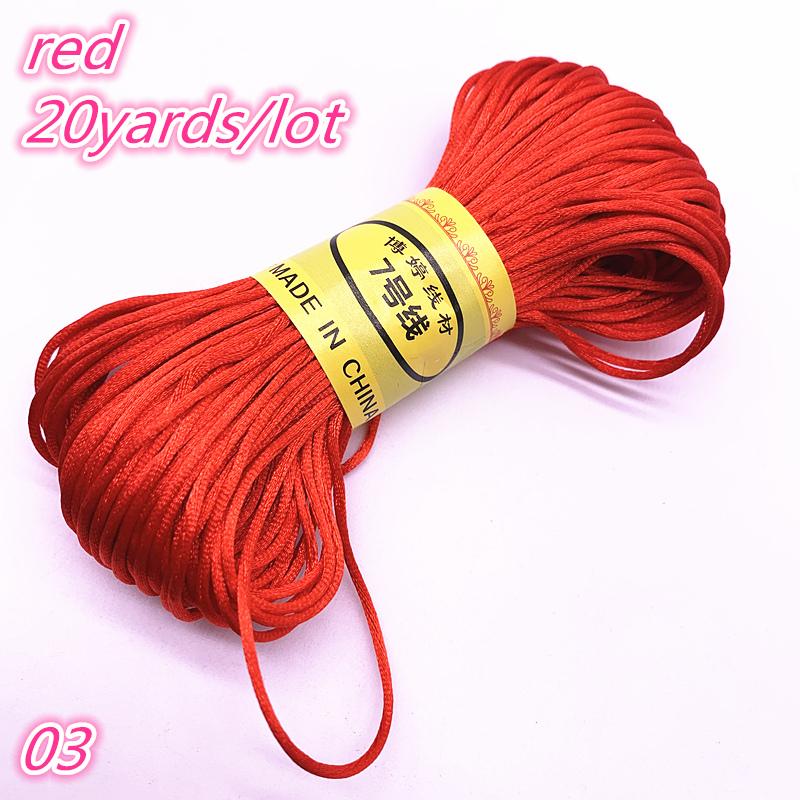 20yards/lot 1.5mm Chinese Knot Line Cord Silk Satin Cord Nylon Cord DIY String Necklace Bracelets Cord