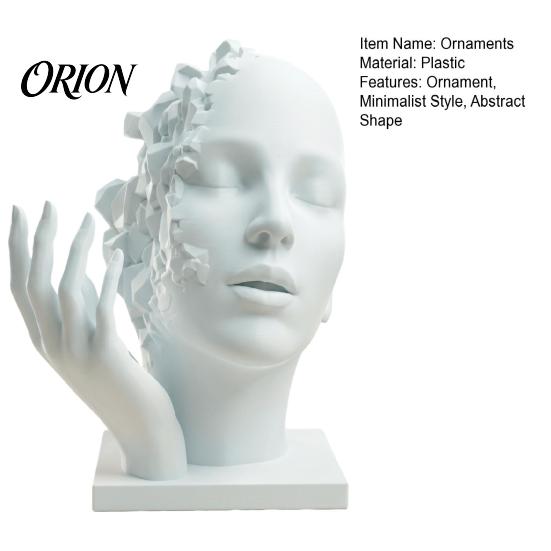 Contemporary Aesthetic Desk Ornament Abstract Broken Face Art Sculpture, Nordic Minimalist Plastic Statue, 3D Printed Geometric Statue Deconstructive