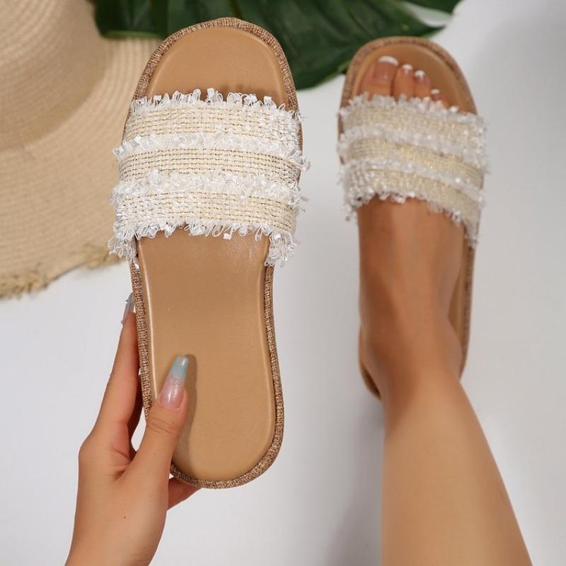 Fashion Slippers Women Summer Outside Wear Round Toe Casual Flip Flop Non-slip Beach Cool Mopping Flat Shoes