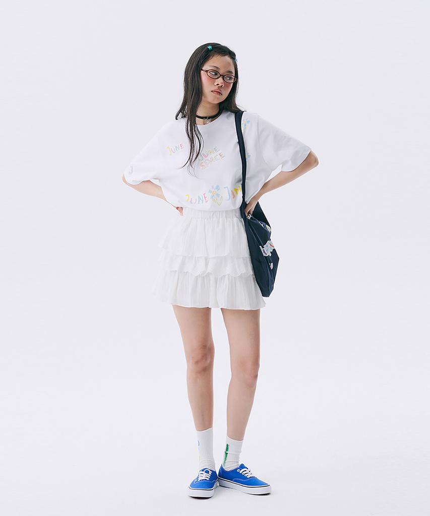 JUNEJUNE SPACE June Drawing T-Shirt_White