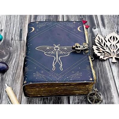 Vintage Butterfly Leather Journal Writing Notebook Sketchbook Blank Spell Book