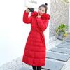 Womens Long Puffer Coat With Faux Fur Collar Winter Slim Fit Hooded Parka