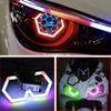 60mm 70mm 80mm 90mm RGB Hexagon LED Angel Eyes with Turn Signal Halo Rings Car Headlights Drl 12-24V for Motorcycle Offroad 4X4