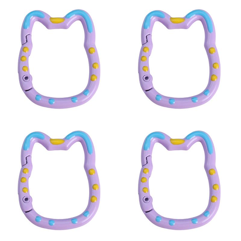 Alloy Lucky Cat Keychain: Double-Sided Drip Oil Pendant with Spray Paint Finish