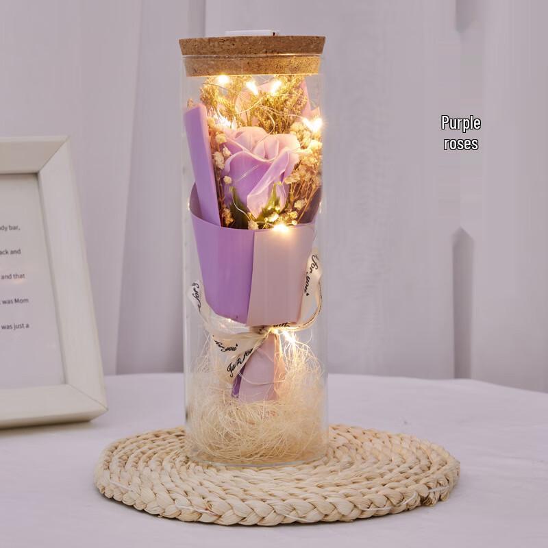 Nordic Romantic Gypsophila & Rose Soap Flower Gift Dome