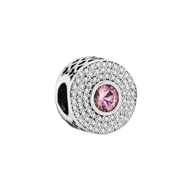 New Exquisite Lovely Copper Charm Fits Genuine Bracelet Accessories Women Jewelry Piece Colored Zircon Series Set
