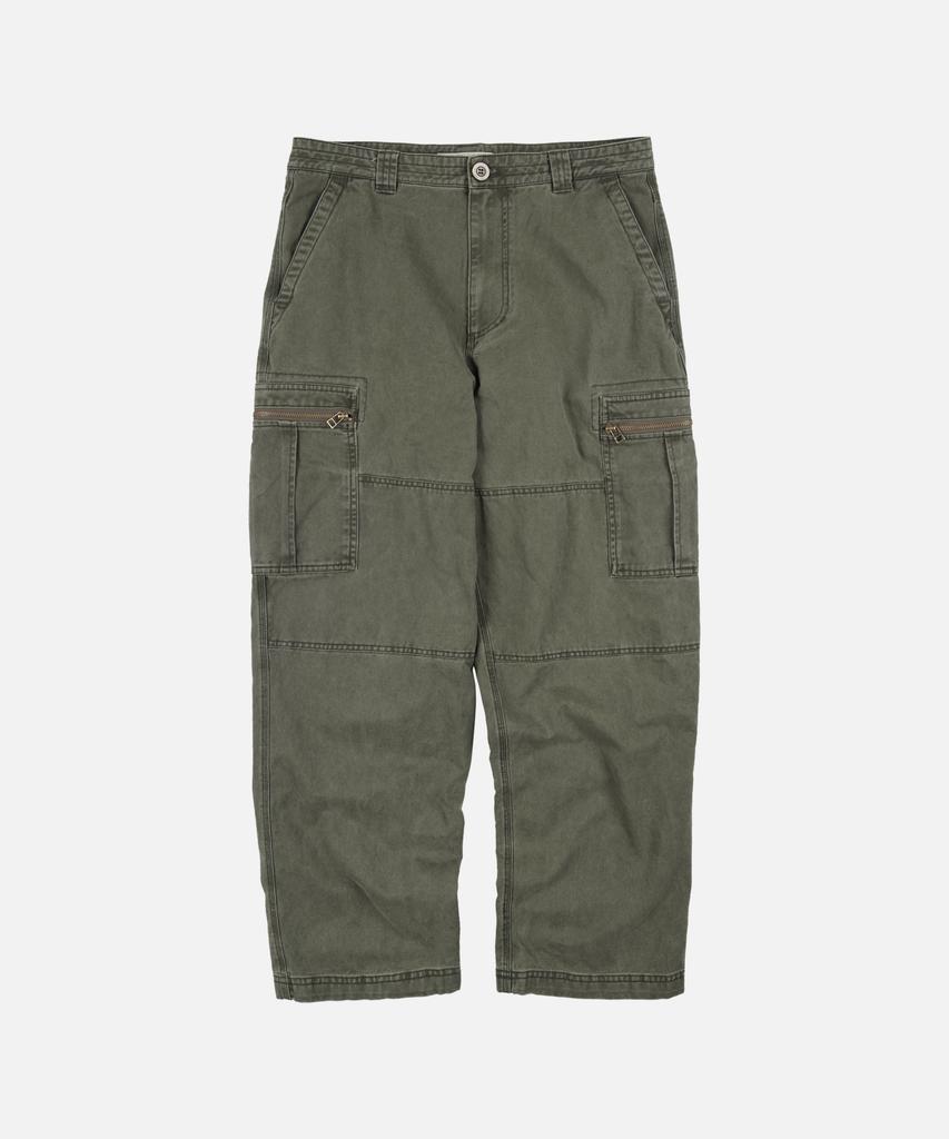 FRIZMWORKS Washed Cotton Zip Cargo Pants _ Olive