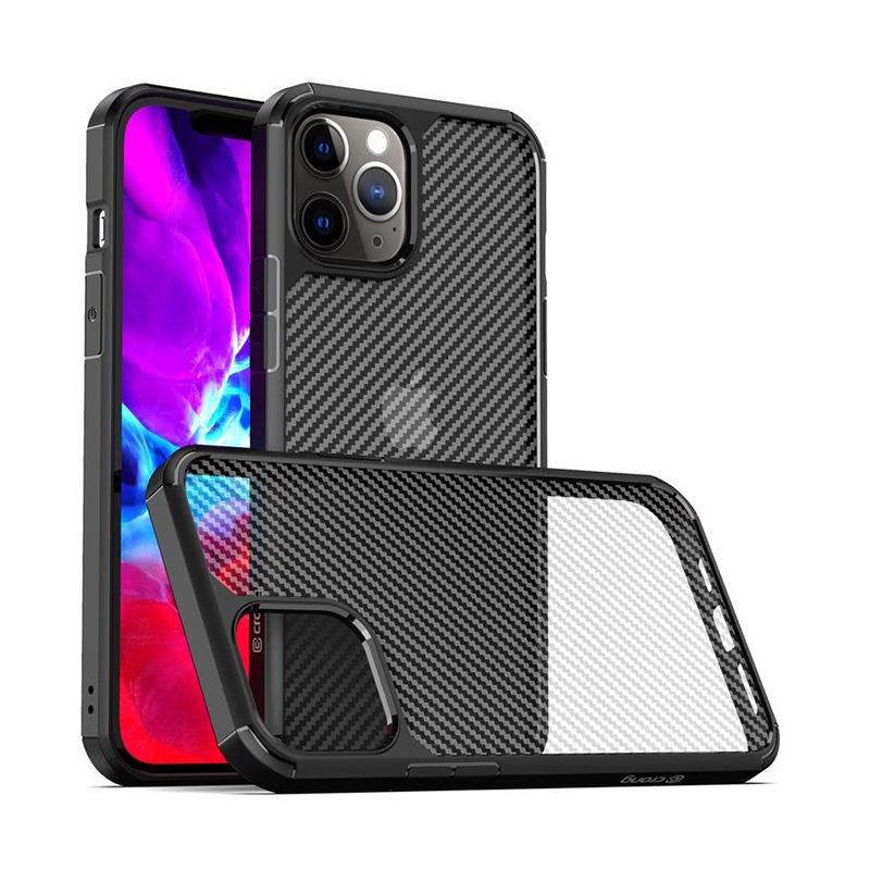Crong Hybrid Carbon - Etui Iphone 12 Pro Max (Czarny)