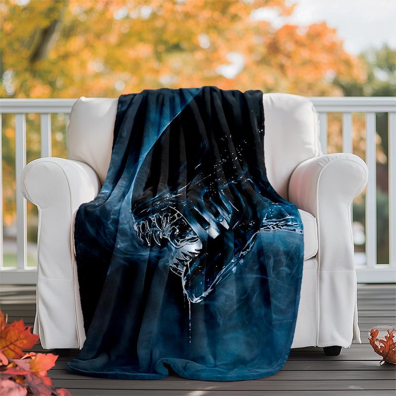 Alien Flannel Blanket Soft Warm All-Season Throw, Design for Camping, Car Travel, Hiking Sofa, Bed, Office Perfect Gift for Parties