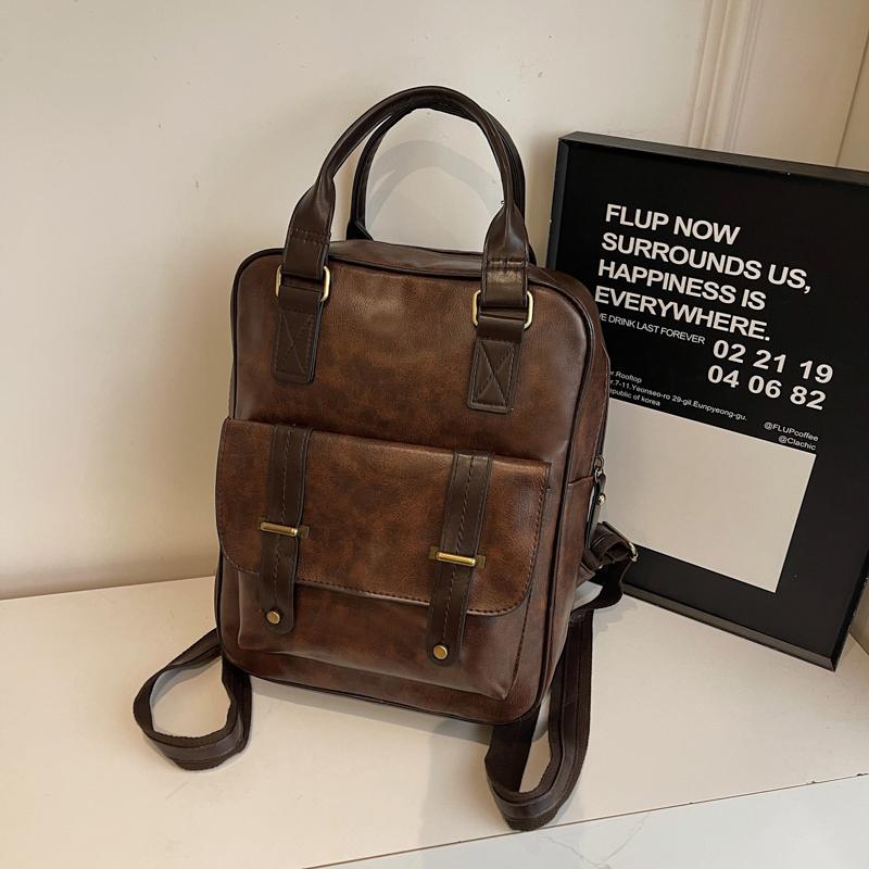Retro Women's PU Backpack Student Schoolbag Campus Backpack