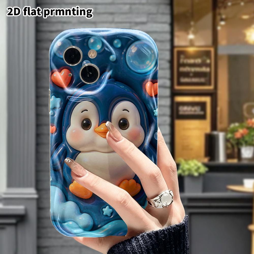 Phone Case: 2D Flat Design, Suitable for iPhone 18 17 16 15 14 13 Pro Protective Case, Little Penguin, Perfect Christmas and Halloween Holiday Gift