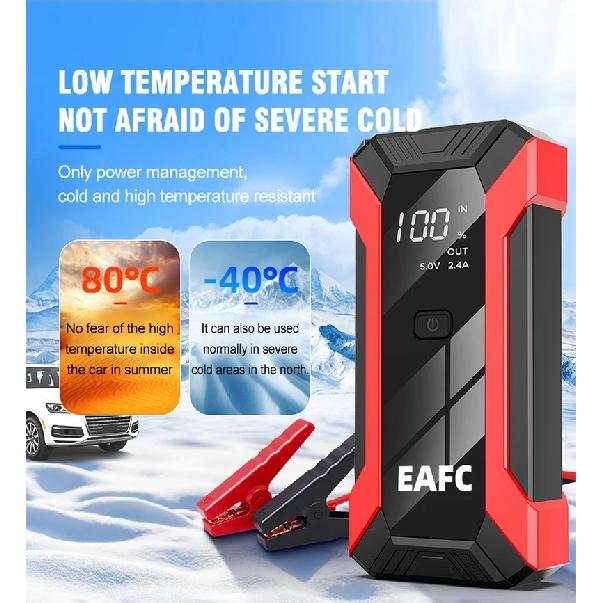 EAFC 12V Car Jump Starter PowerBank2000A /1200A Portable Car Battery Booster Charger Starting Device Emergency Start-up Lighting