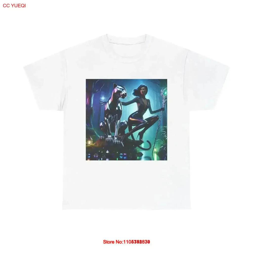 Adult T Shirt Chrome Panther Sorceress Digital Art Vintage Fashion Comfortable Soft Designer Clothes Breathable Vintage