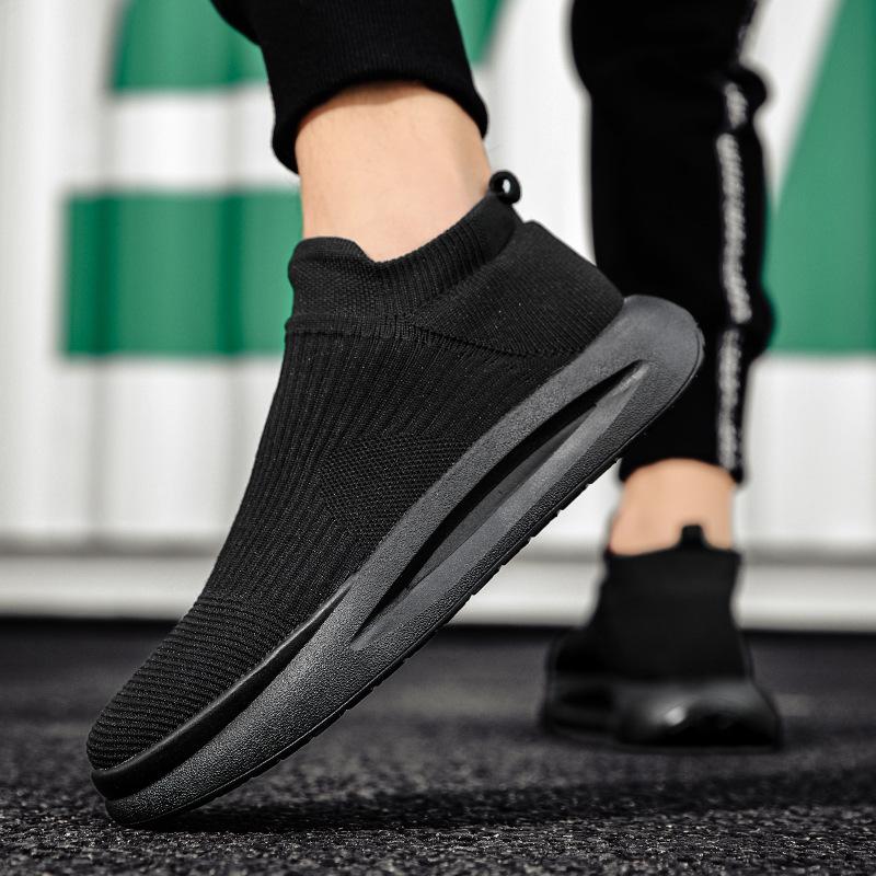 Shoes summer new mesh breathable thick-soled sports lightweight soft-soled black socks shoes