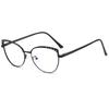 Color-Changing Anti-Blue Light Cat Eye Glasses with Rhinestones and Myopia-Compatible Flat Lenses
