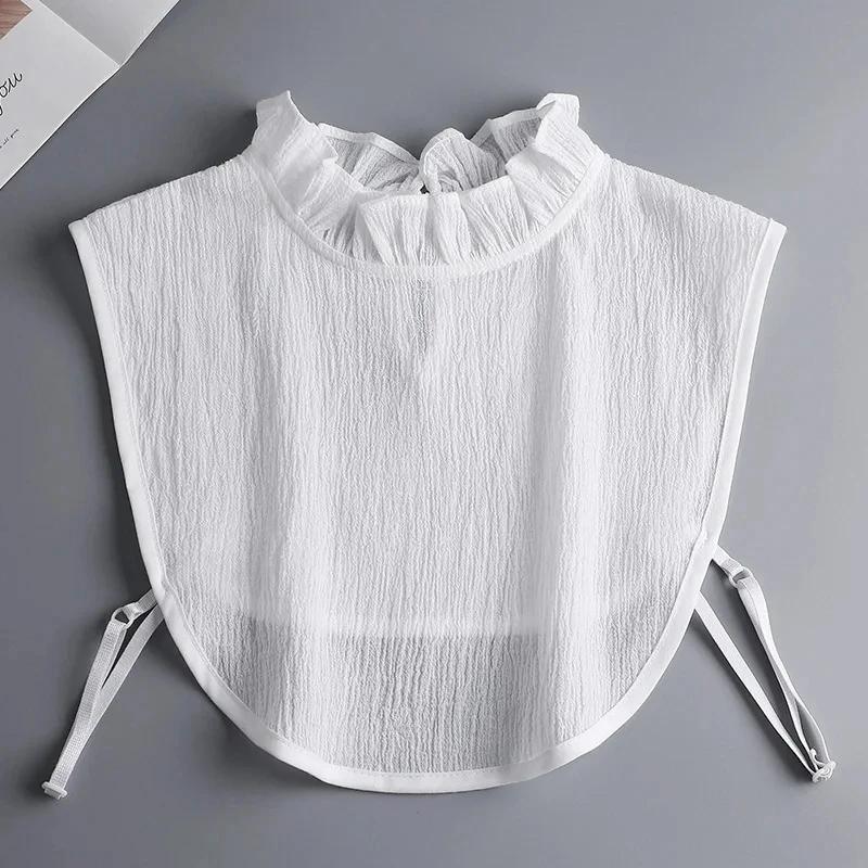 Girls Hollow Out Lace Shirt Detachable Fake Collar Shirt Lapel Blouse Top Adjustable Women Clothes Ladies False Collar Decor