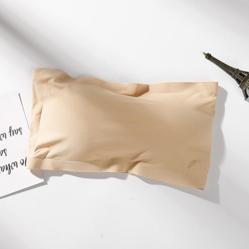 

Цельный топ с бесшовными трубками, женские съемные подушечки, нижнее белье, базовый бюстгальтер без бретелек с мягкой подкладкой one size бежевый