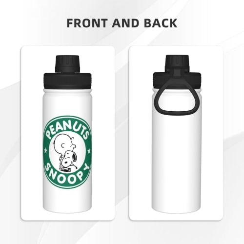 Snoopy Water Bottle, 530ml Large Capacity, Vacuum Insulated, Insulated, Hot & Cold, Sports Bottle, Direct Drinking, Screw Top, Double-Walled, Wide Mou