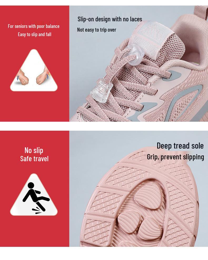 Women's Fashion Mesh Walking Shoes - Lightweight, Breathable, Non-slip, and Soft-soled Casual Sneakers for Spring.