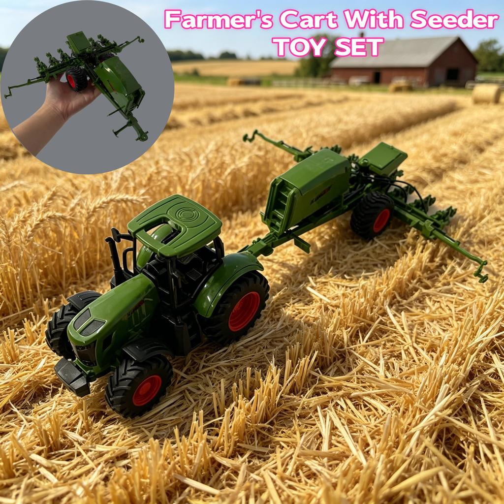 Toy Set of Farmer Truck And Seedling Machine Realistic Farm Simulation Fun Gifts for Children Family Entertainment Toy car set