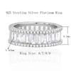New Rectangular Mosaic Created Moissanite Diamond 925 Silver Engagement Rings for Women Wedding Fine Jewelry