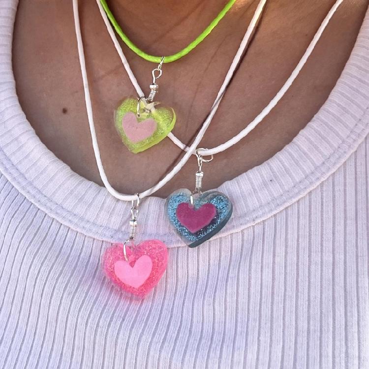 Hip Hop Clavicle Chain Jewelry Heart Choker Necklace Fashion Sweet Heart Charm