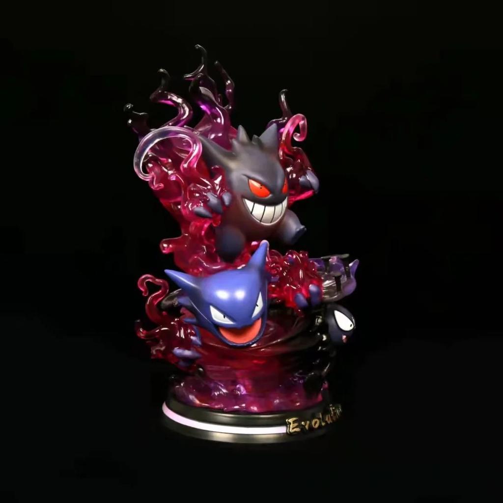 Anime  Gastly Haunter Gengar Evolution Ver. GK PVC Action Figure Game Statue Collectible Model Kids Light Up Toys Doll