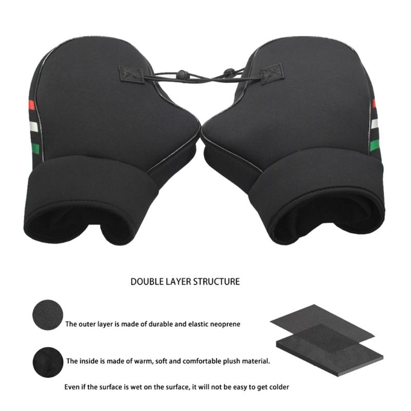 Motorcycle Handlebar Gloves Muff for Cold Weather Riding Mittens Windproof E-Bike Handguards Hand Protectors Covers 2pcs