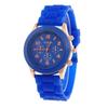 Women's Candy Color Silicone Geneva Fashion Watch with Three-Eye Decoration