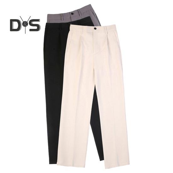 Men Suit Pants Wide Leg Loose Straight Elastic Waistband Formal Business Style Side Pockets Button Zipper Closure Solid Color Office Trousers