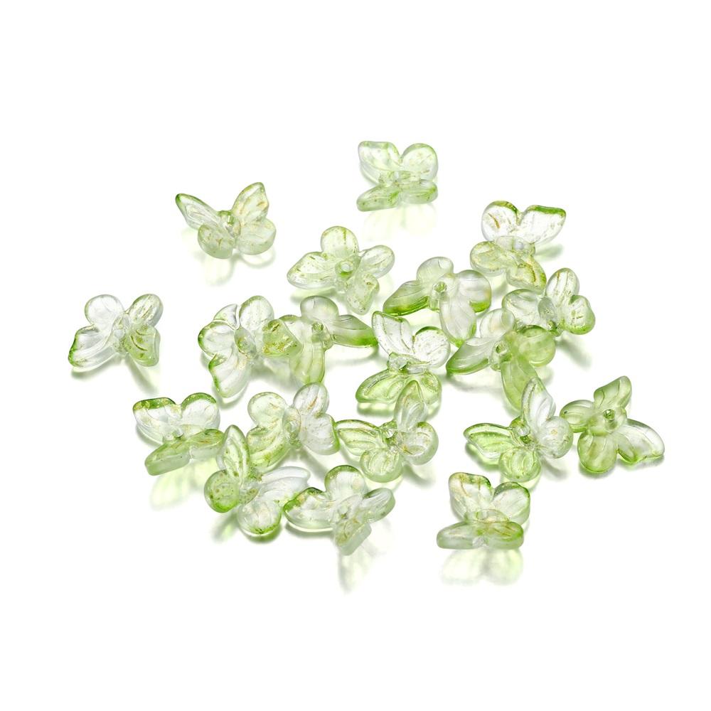 50pcs/bag Mixcolour  Butterfly Shape Glass Bead Seed Beads Loose Beads Bracelet For DIY Jewelry Making Finding Accessories