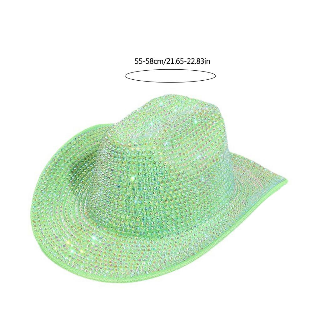 Eye-catching Crystal Cowboy Hats Bride Hat Panama Hat for Bachelorette Party Cowboy Hats for Club Stage Shows